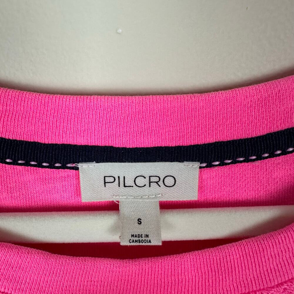 Pilcro Womens Neon Pink Tie Front Sweater Top S Oversized Relaxed Indie Granola - Picture 4 of 10